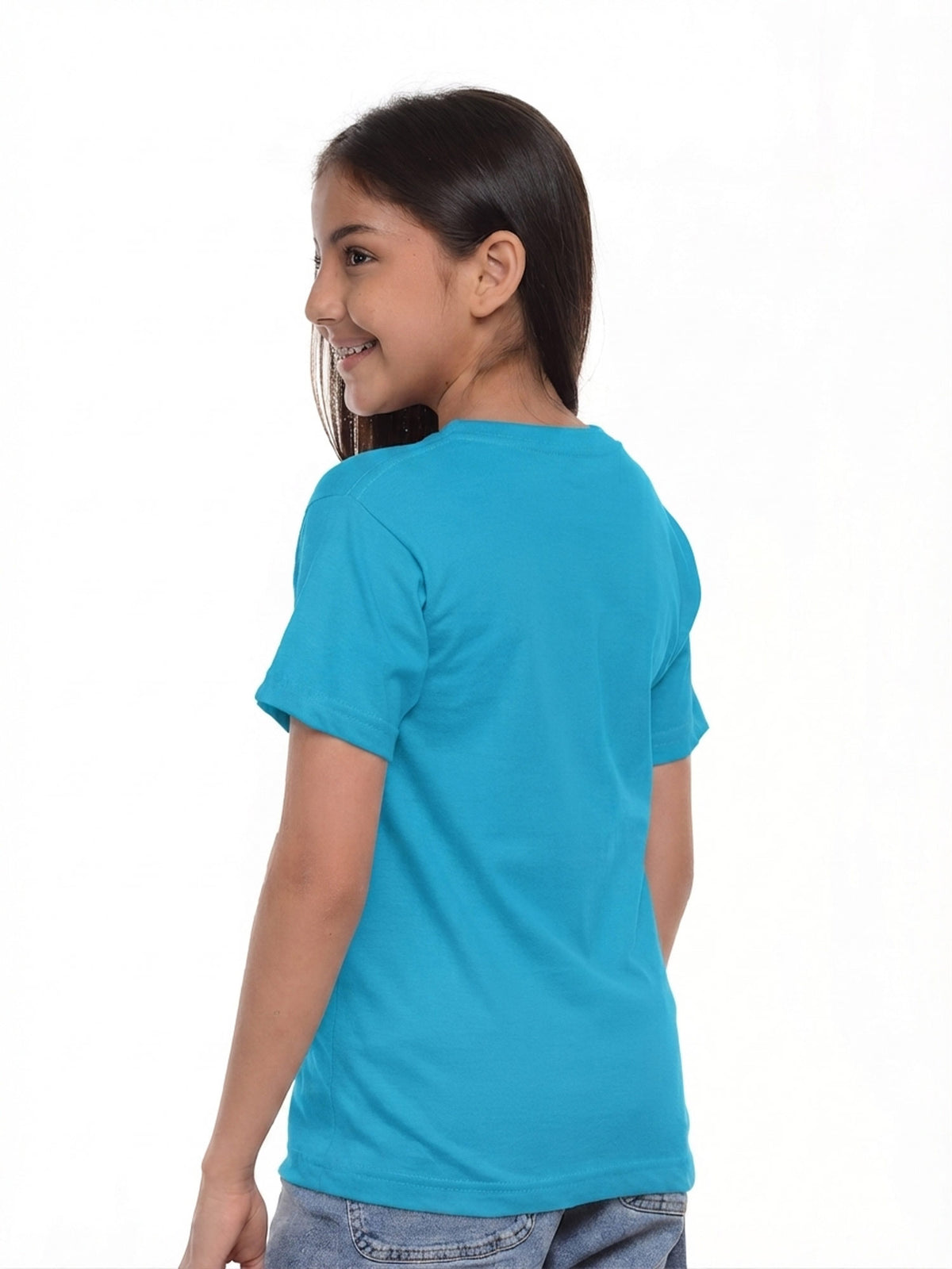 Camiseta niño básica fit natural color turqueza, vista 2 · Aritex Colombia