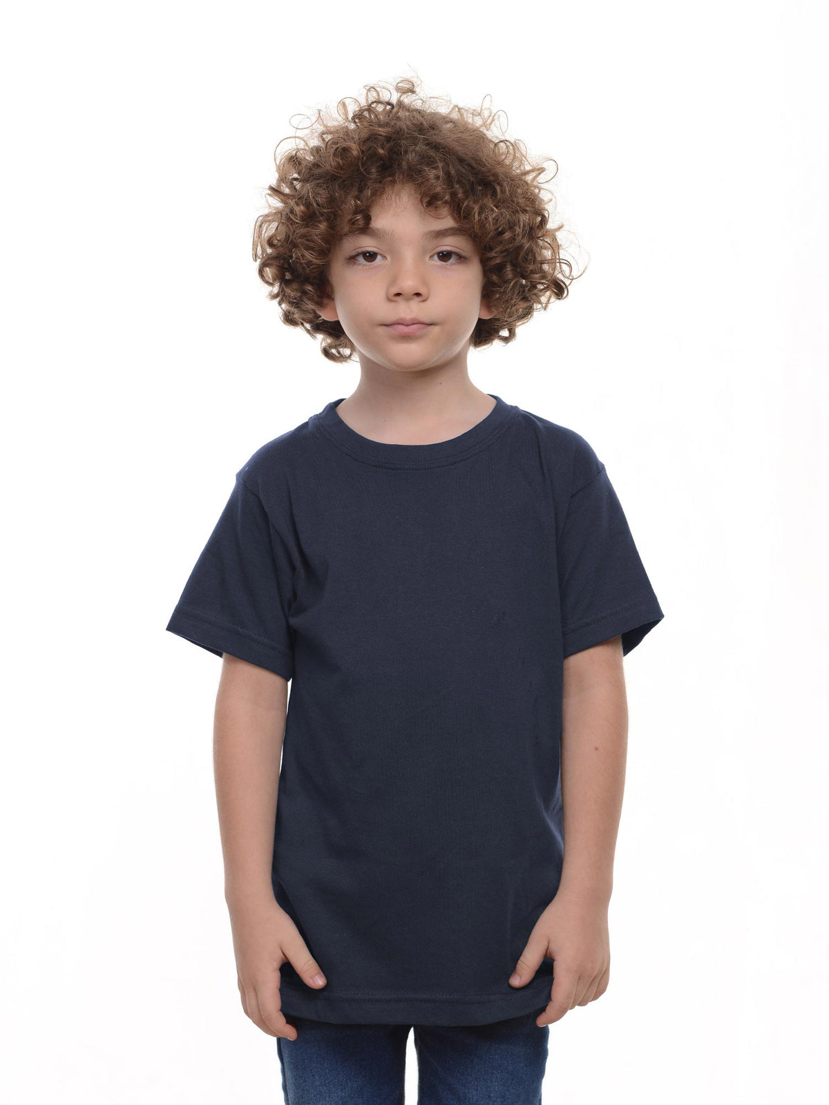 Camiseta niño básica fit natural color azul navy · Aritex Colombia