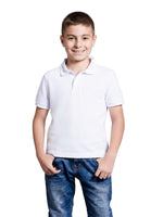 Polo niño corte clásico color blanco · Aritex Colombia