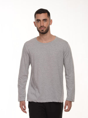 Camiseta hombre manga larga color gris jasped · Aritex Colombia