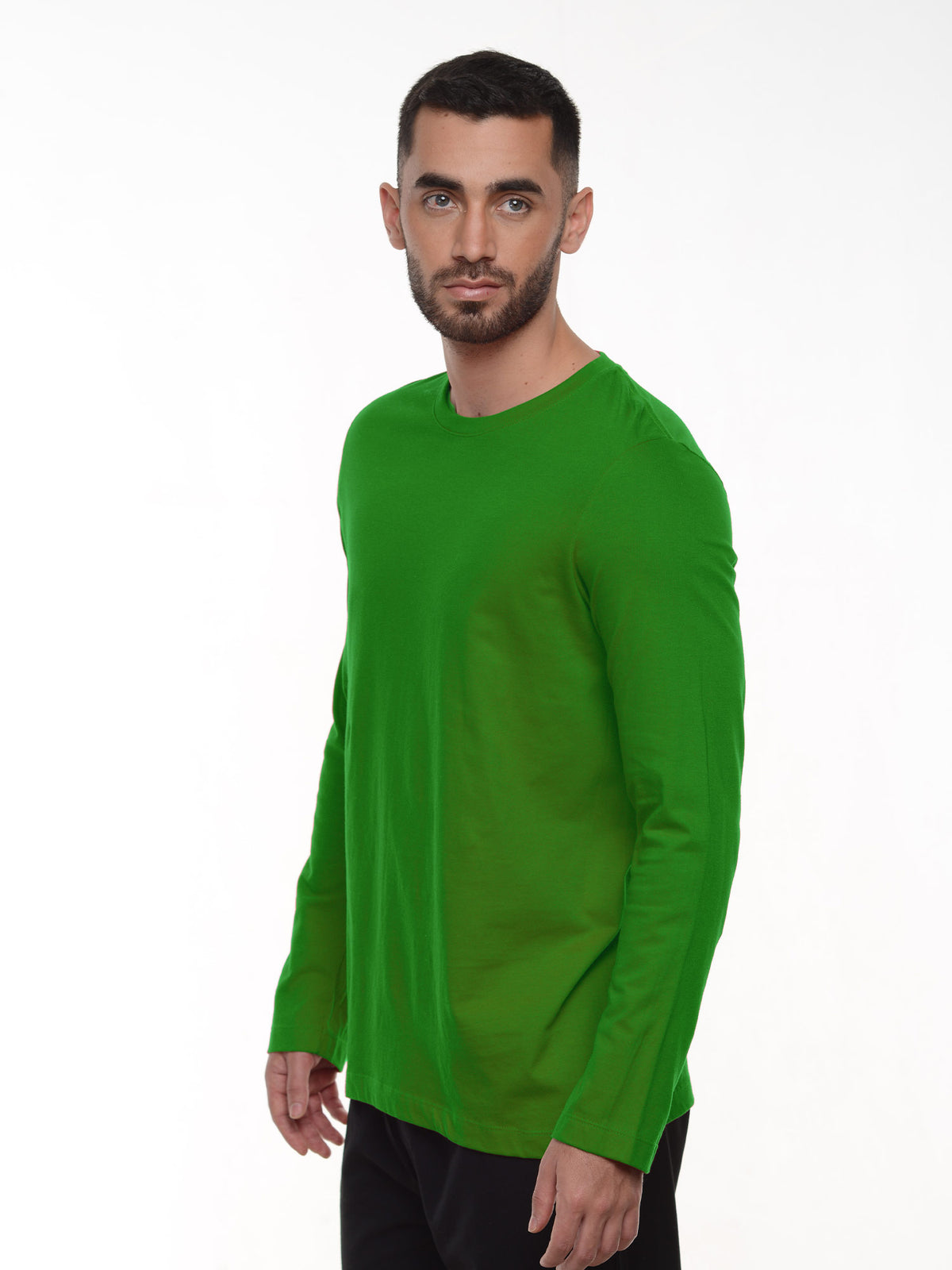 Camiseta hombre manga larga color verde cali · Aritex Colombia