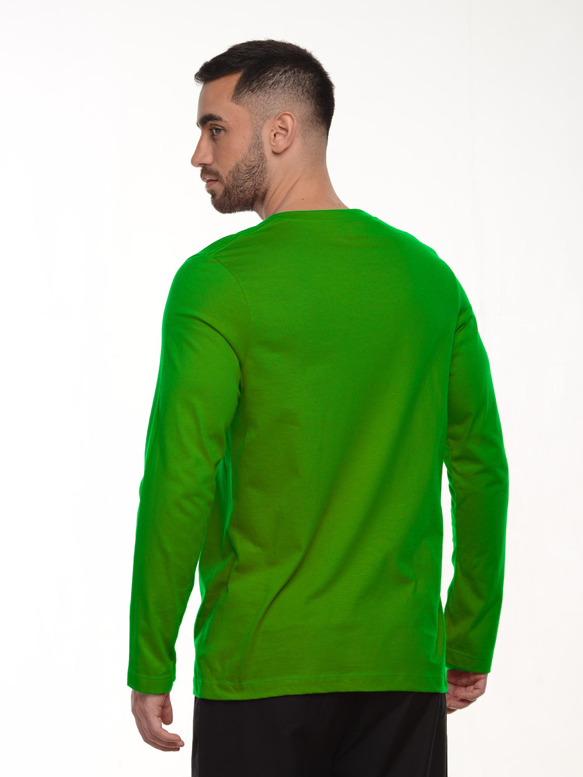 Camiseta hombre manga larga color verde cali, vista 2 · Aritex Colombia