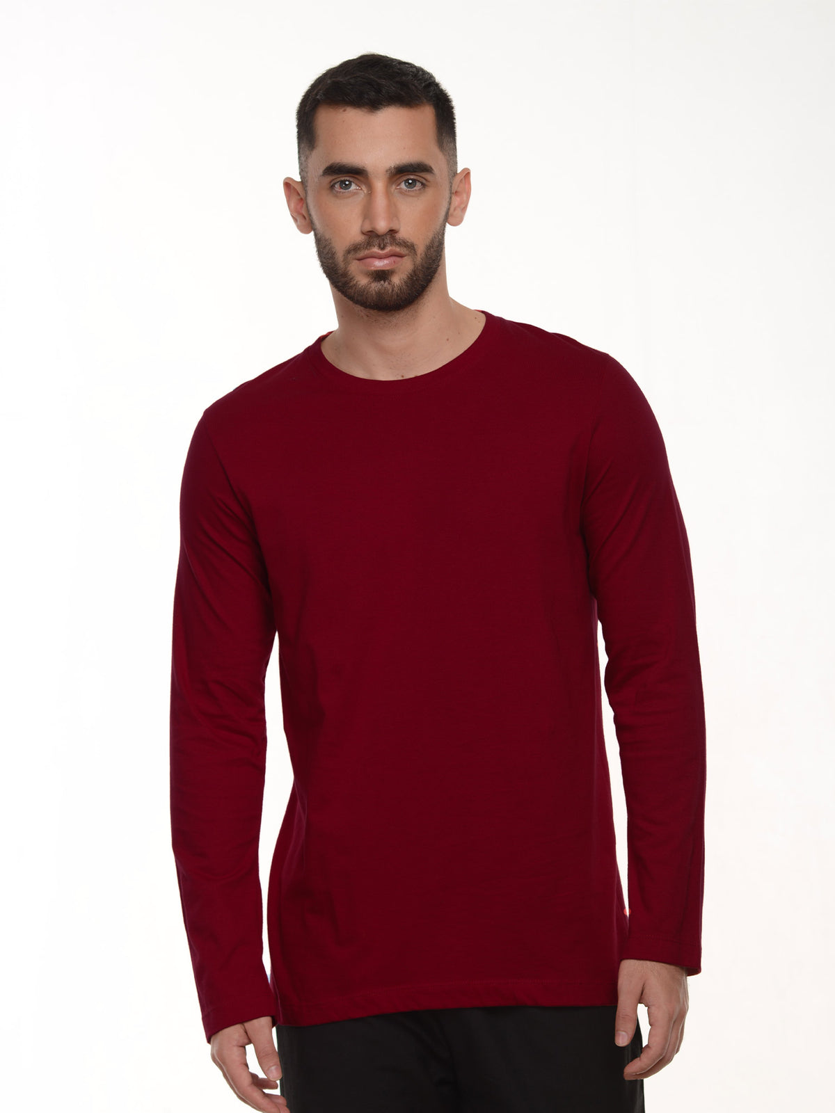 Camiseta hombre manga larga color vinotinto · Aritex Colombia