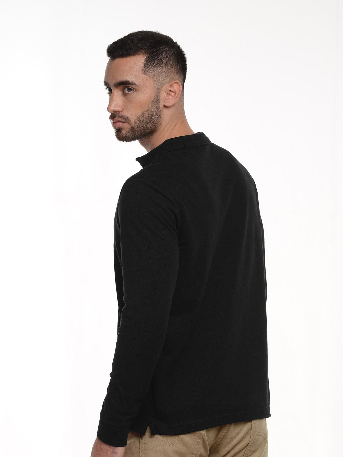 Polo hombre corte clásico manga larga en algodón 215 g, vista 4 · Aritex Colombia