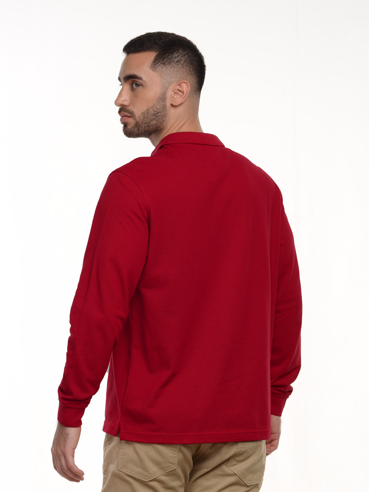 Polo hombre corte clásico manga larga en algodón 215 g, vista 5 · Aritex Colombia