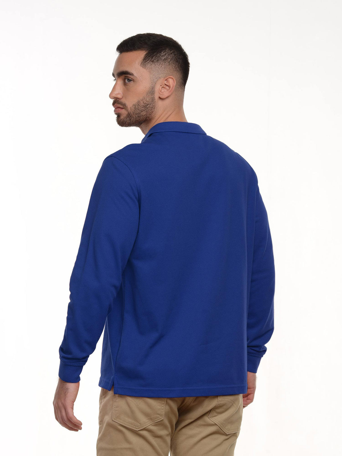 Polo hombre corte clásico manga larga en algodón 215 g, vista 3 · Aritex Colombia