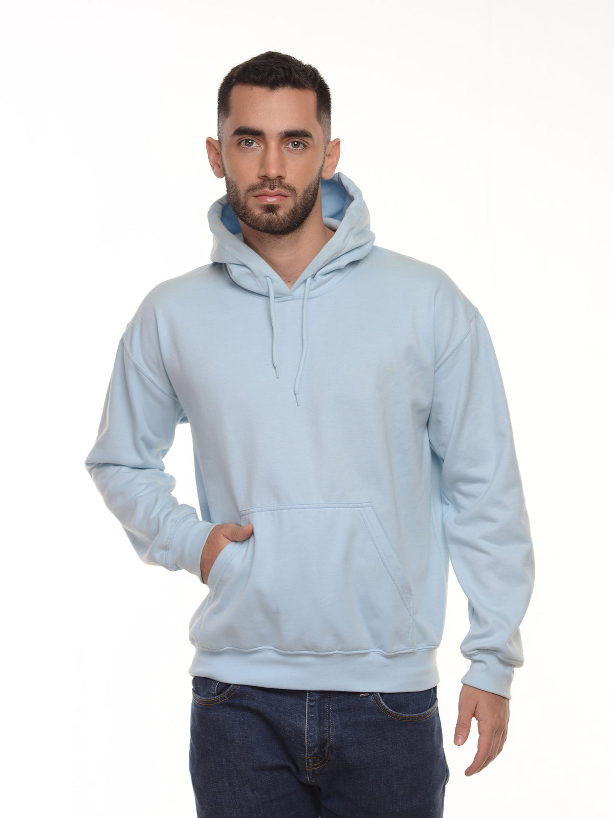 Buzo Unisex con capucha color azul cielo · Aritex Colombia