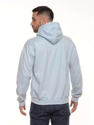 Buzo Unisex con capucha color azul cielo, vista 2 · Aritex Colombia
