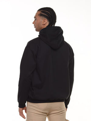 Buzo Unisex con capucha color negro, vista 2 · Aritex Colombia