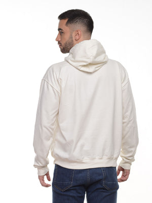 Buzo Unisex con capucha color vainilla, vista 2 · Aritex Colombia
