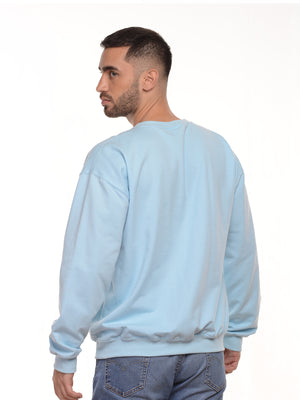 Buzo Unisex cuello redondo color azul cielo, vista 2 · Aritex Colombia