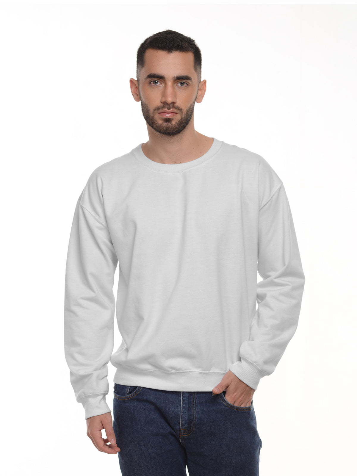Buzo Unisex cuello redondo color blanco · Aritex Colombia