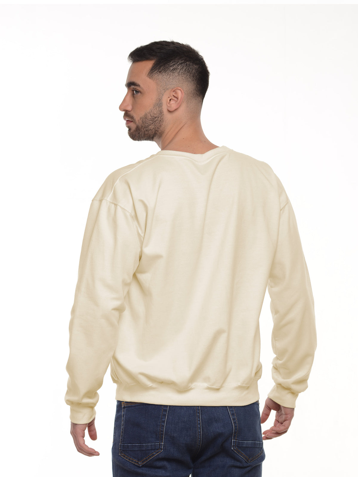 Buzo Unisex cuello redondo color vainilla, vista 2 · Aritex Colombia