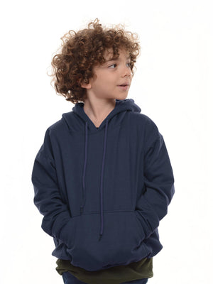 Buzo niño con capucha color azul navy · Aritex Colombia