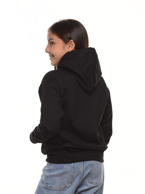Buzo niño con capucha color negro, vista 2 · Aritex Colombia