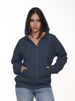 Buzo Unisex con capucha y cierre color azul navy · Aritex Colombia