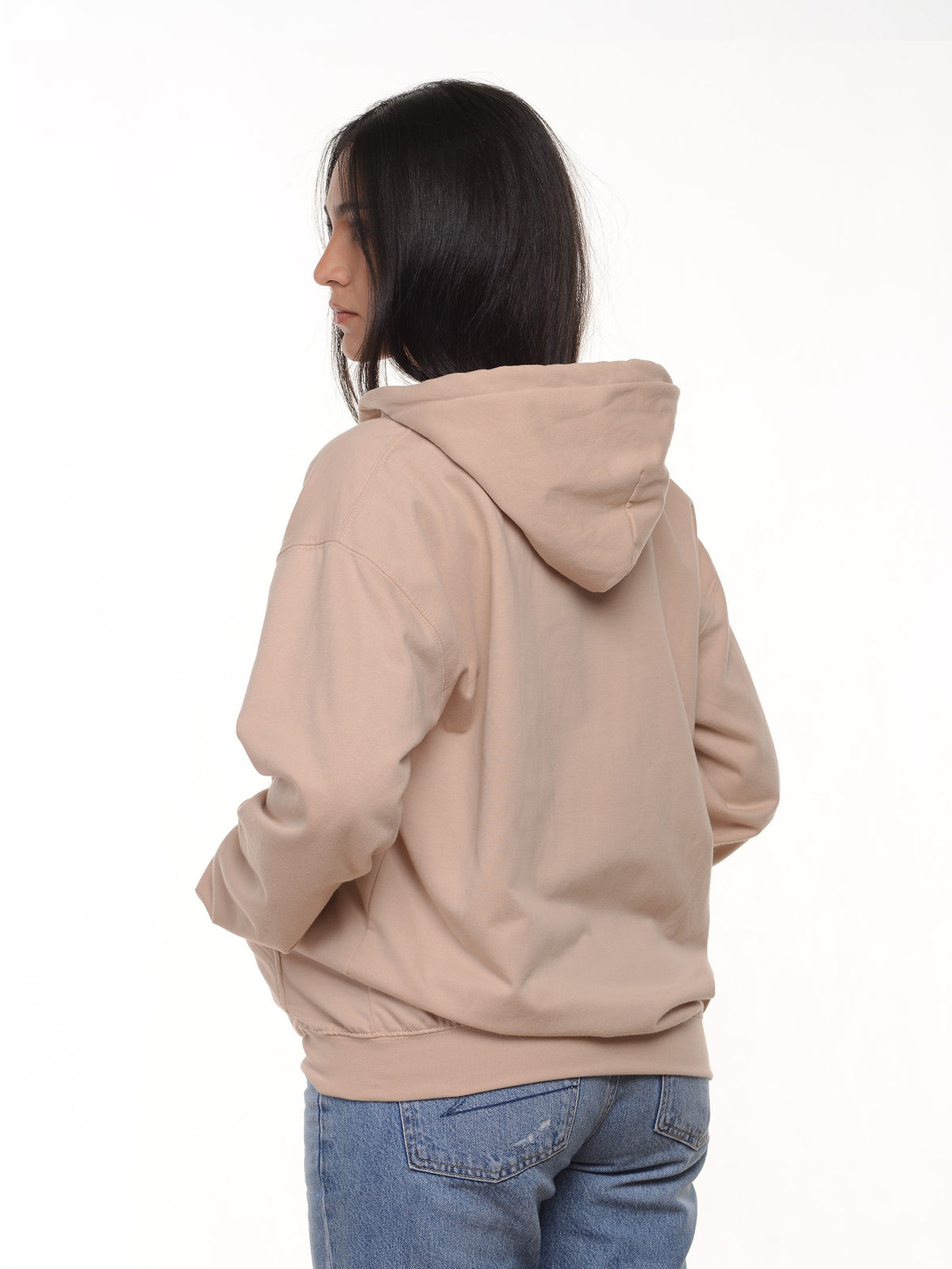 Buzo Unisex con capucha y cierre color nude, vista 2 · Aritex Colombia