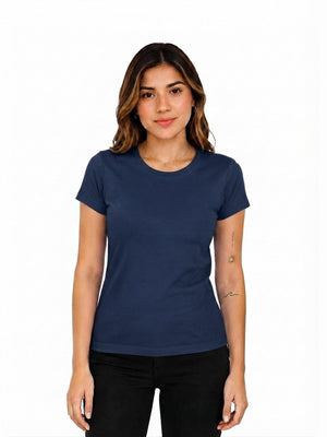 Camiseta mujer slim fit color azul navy · Aritex Colombia