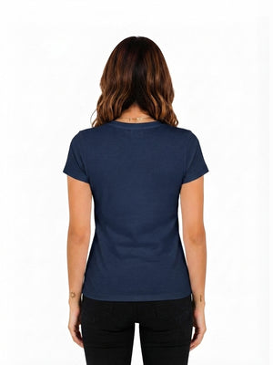 Camiseta mujer slim fit color azul navy, vista 2 · Aritex Colombia