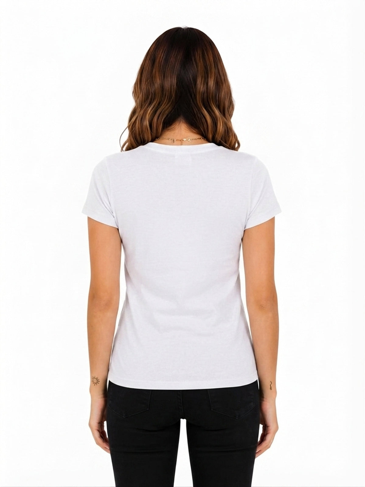 Camiseta mujer slim fit color blanco, vista 2 · Aritex Colombia