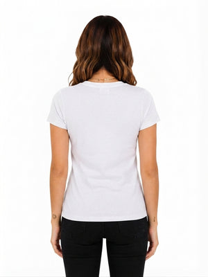Camiseta mujer slim fit color blanco, vista 2 · Aritex Colombia