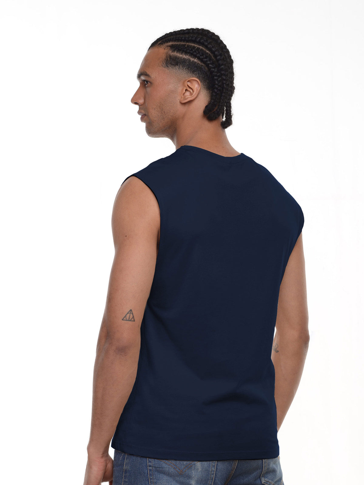 Camiseta hombre manga sisa color azul navy, vista 2 · Aritex Colombia