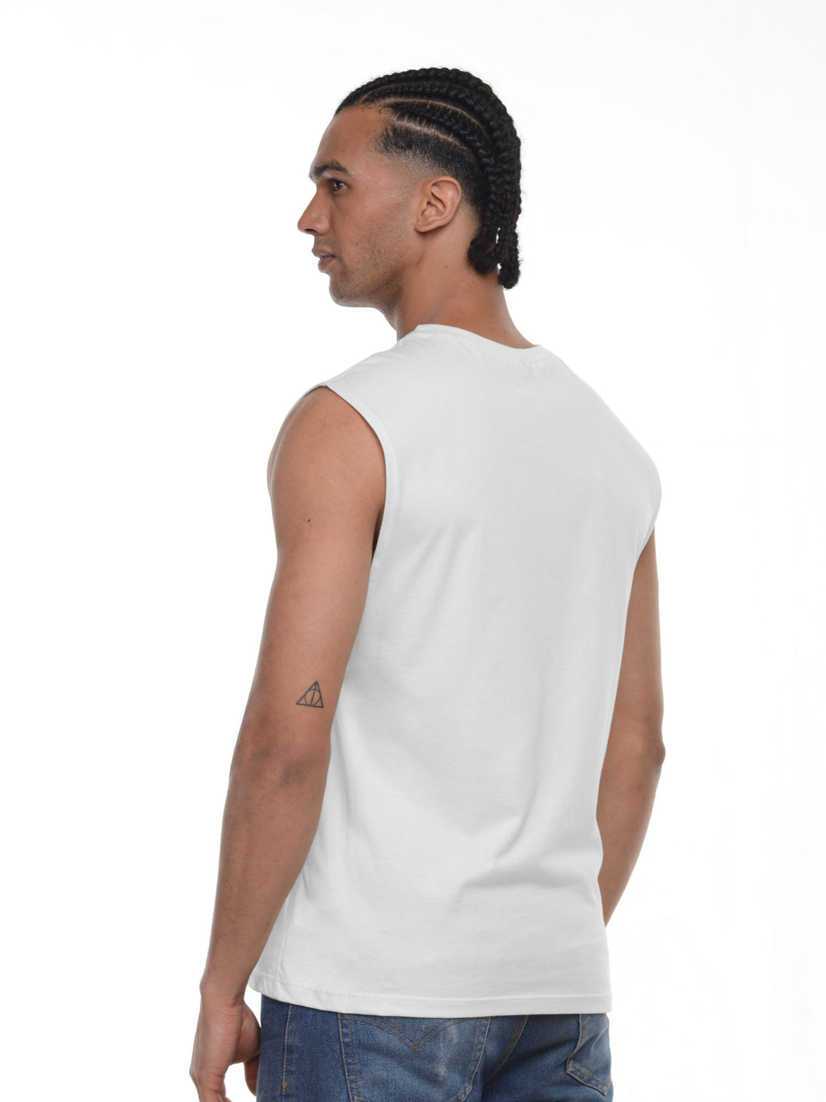 Camiseta hombre manga sisa color blanco, vista 2 · Aritex Colombia
