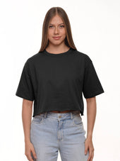 Camiseta mujer Crop oversize color negro · Aritex Colombia