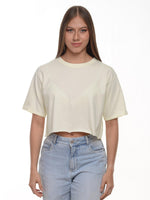 Camiseta mujer Crop oversize color vainilla · Aritex Colombia