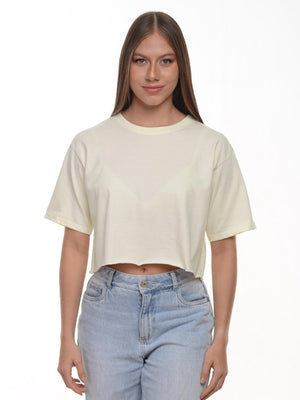 Camiseta mujer Crop oversize color vainilla · Aritex Colombia