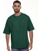 Camiseta hombre oversize 230g color verde botella · Aritex Colombia