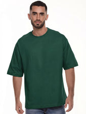 Camiseta hombre oversize 230g color verde botella · Aritex Colombia