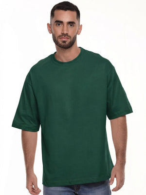 Camiseta hombre oversize 230g color verde botella · Aritex Colombia