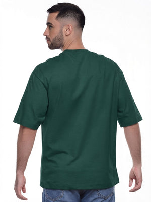 Camiseta hombre oversize 230g color verde botella, vista 2 · Aritex Colombia