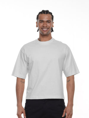 Camiseta hombre boxy fit color blanco · Aritex Colombia