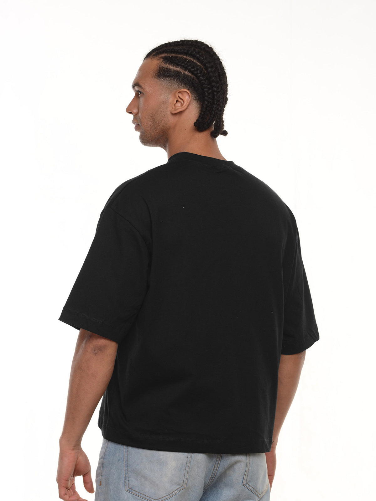 Camiseta hombre boxy fit color negro, vista 2 · Aritex Colombia