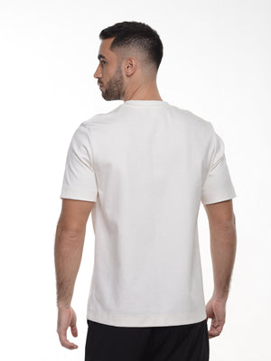 Camiseta hombre regular fit con elastano color blanco, vista 2 · Aritex Colombia