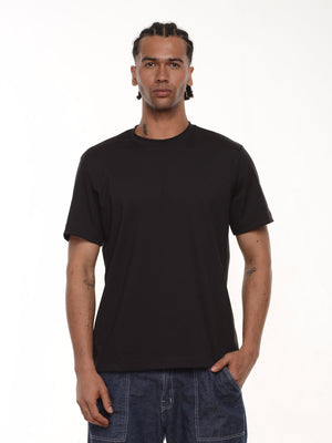 Camiseta hombre regular fit con elastano color negro · Aritex Colombia